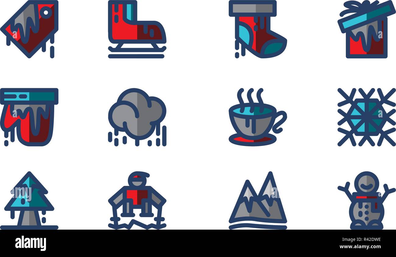 Set Icon Winter Template Vector Stock Vector Image & Art - Alamy