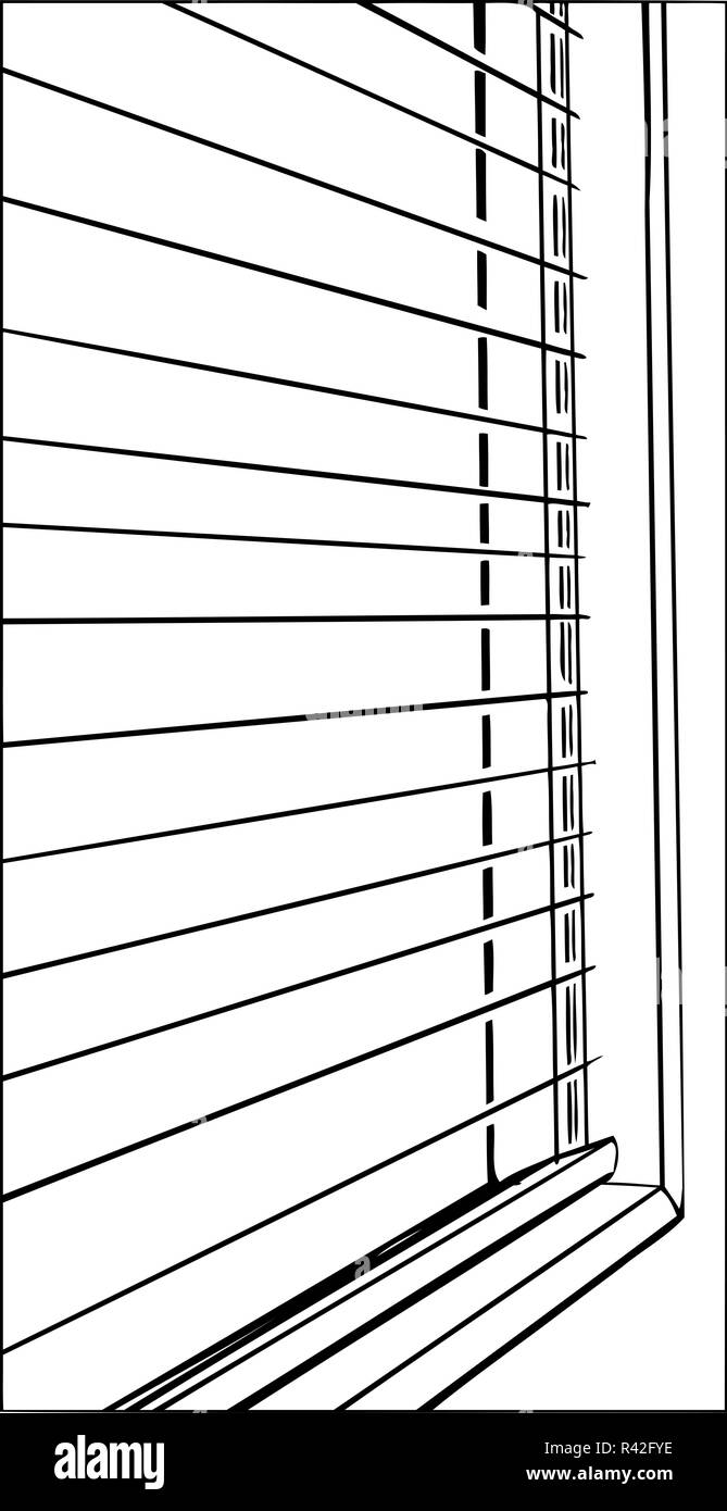 Close Up of Blinds in Outline Stock Photo