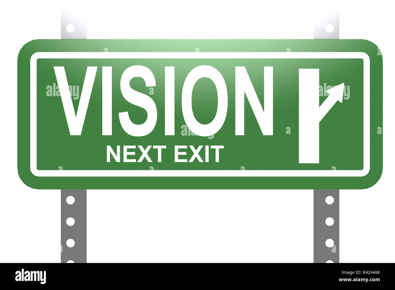 Vision green sign board isolated Stock Photo Alamy