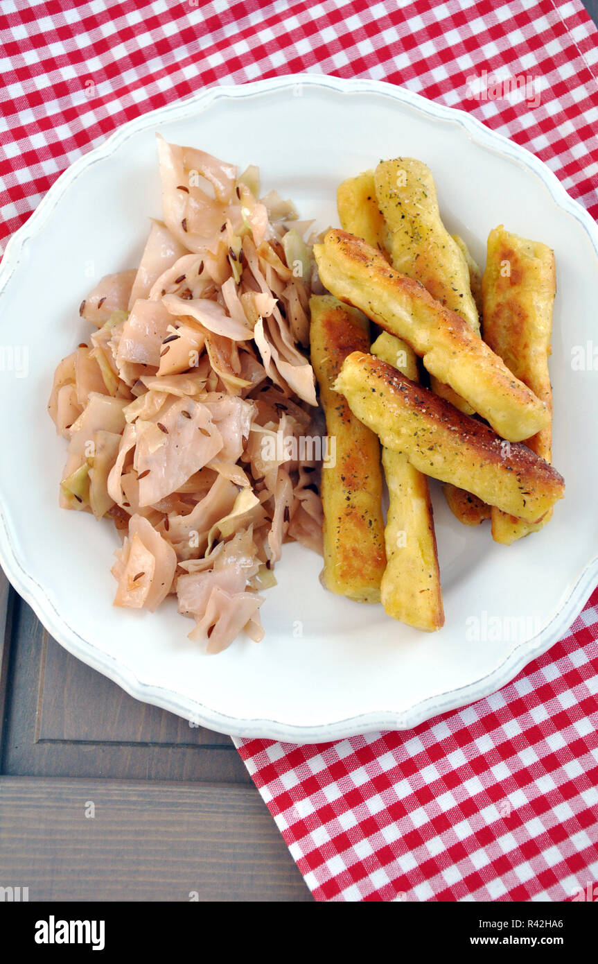 Schupfnudeln German finger shaped potato noodles Stock Photo Alamy