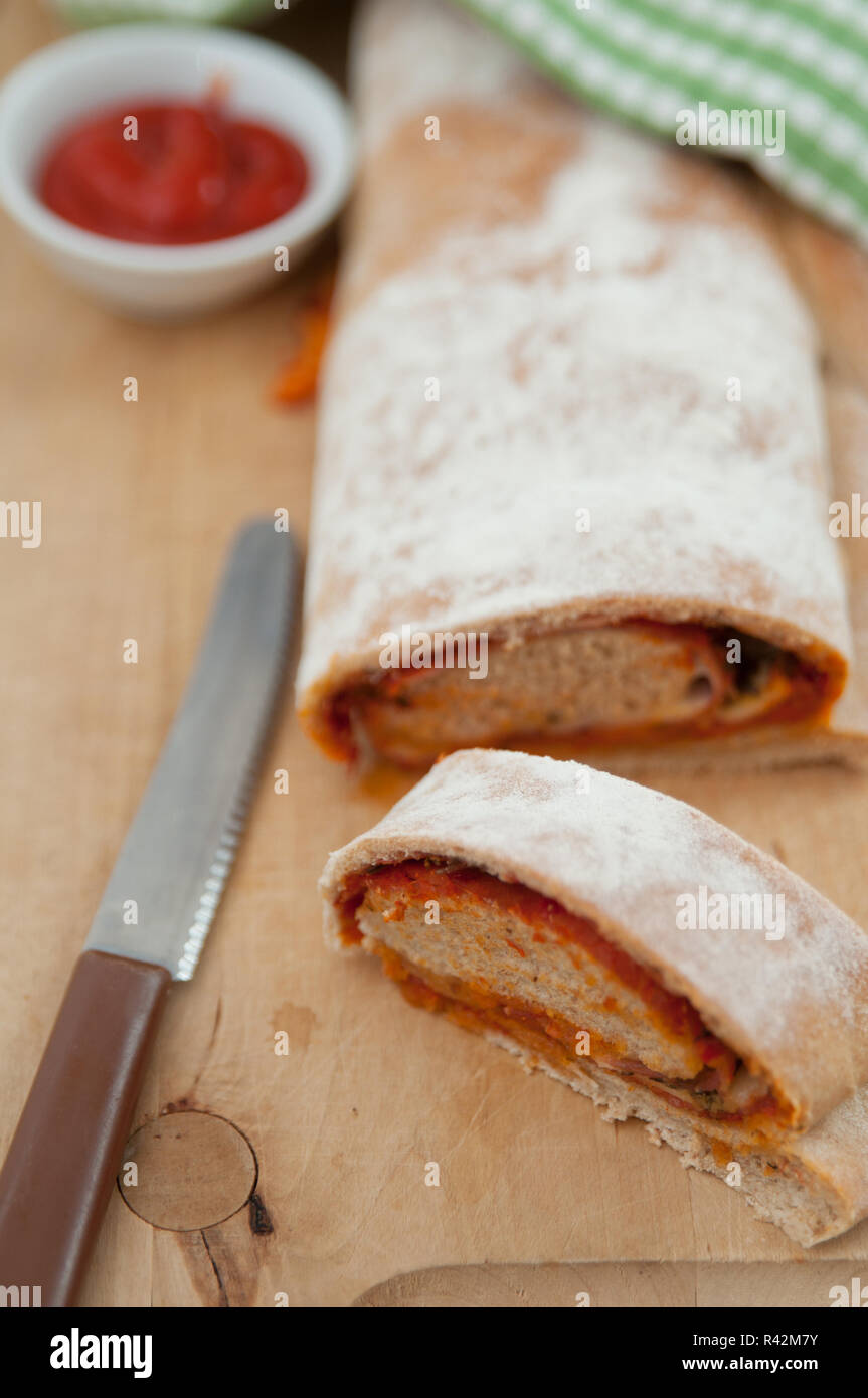 Stromboli Pizza Stock Photo