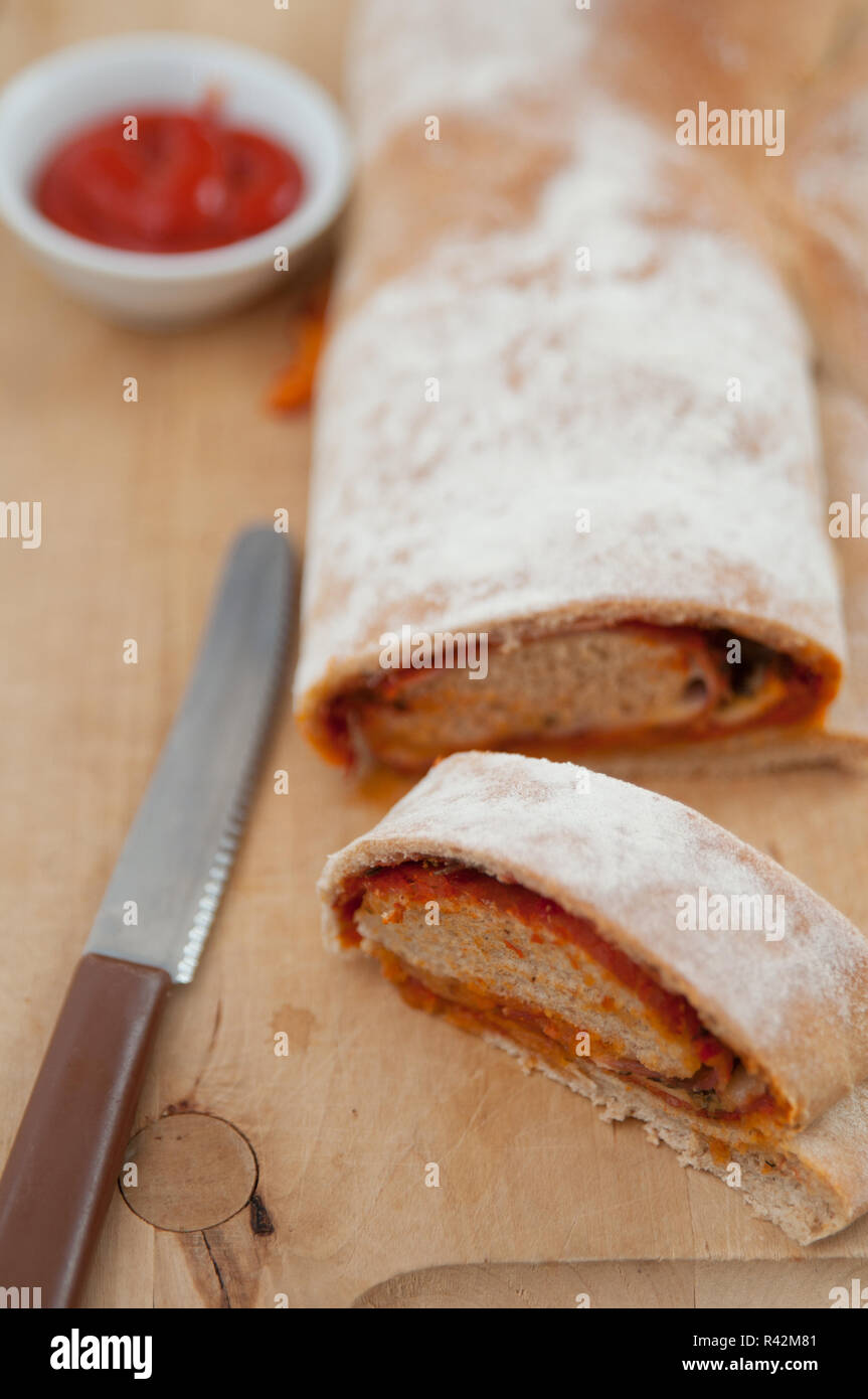 Stromboli Pizza Stock Photo