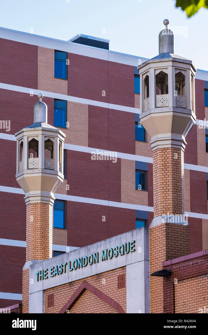 East London Mosque, Whitechapel High Street, London, England, U.K. Stock Photo