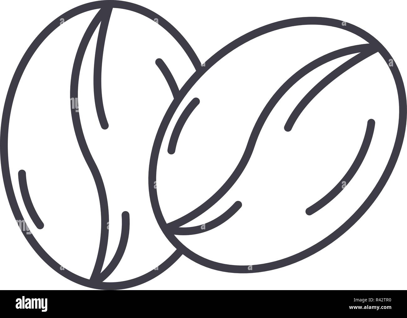 Coffee beans line icon concept. Coffee beans vector linear illustration ...