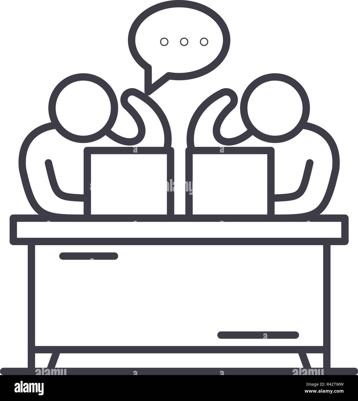 Commentators line icon concept. Commentators vector linear illustration ...