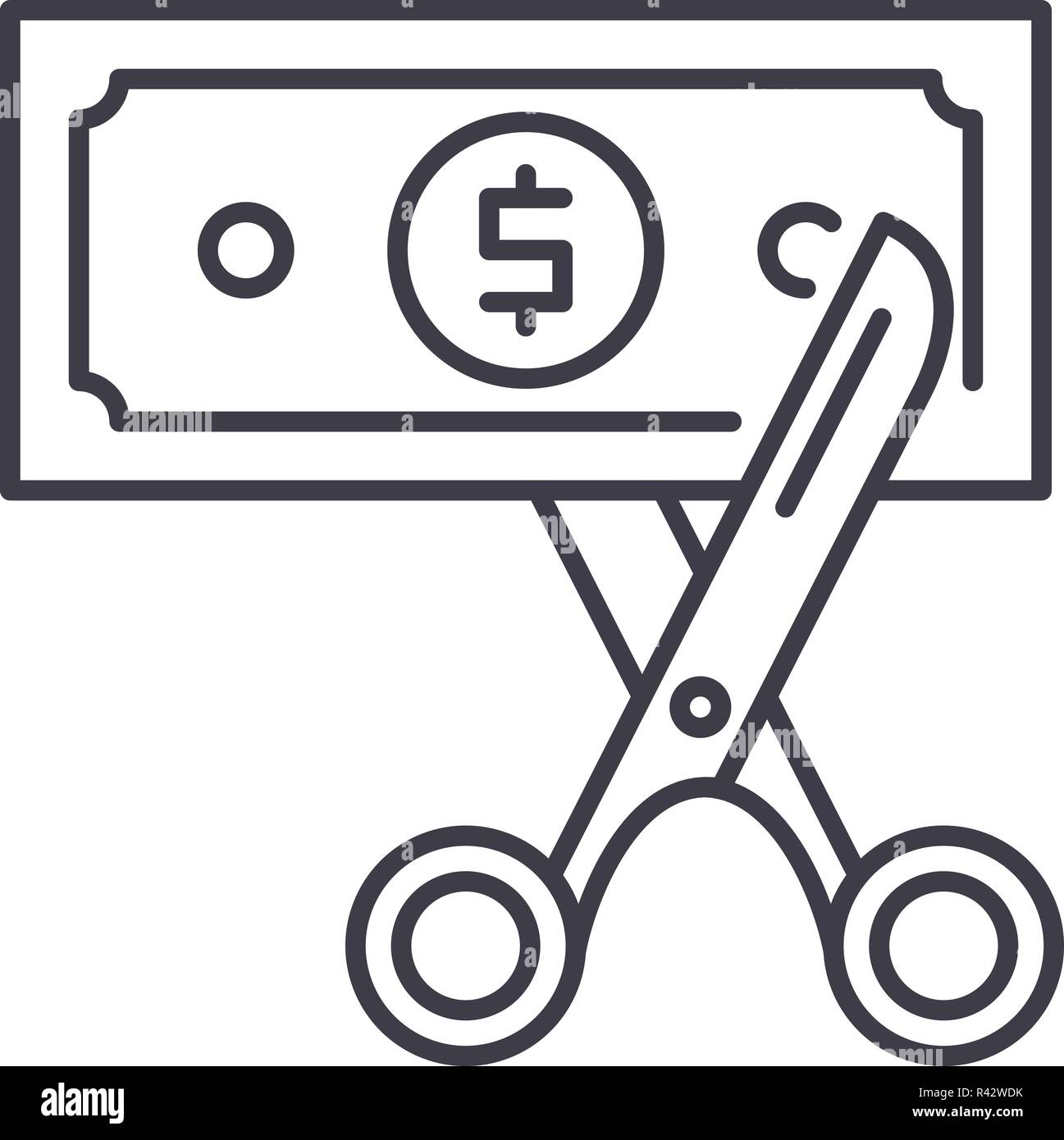 Cost optimization line icon concept. Cost optimization vector linear ...