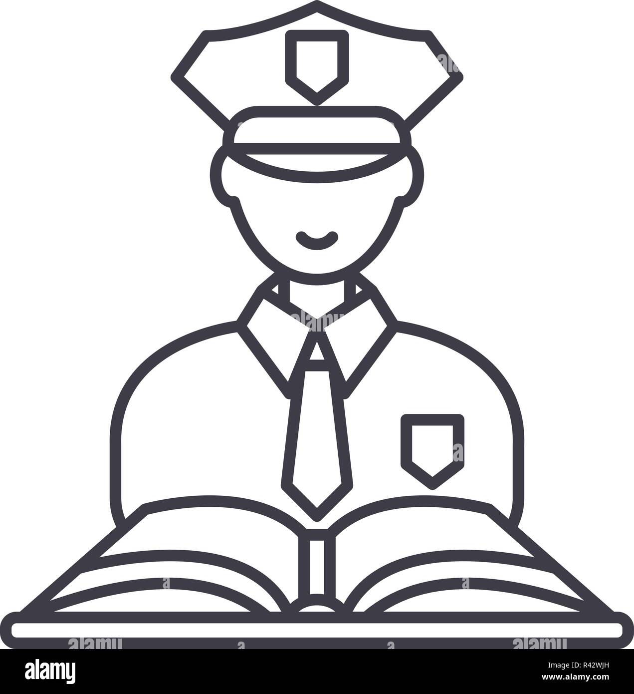 Criminal law line icon concept. Criminal law vector linear illustration, symbol, sign Stock