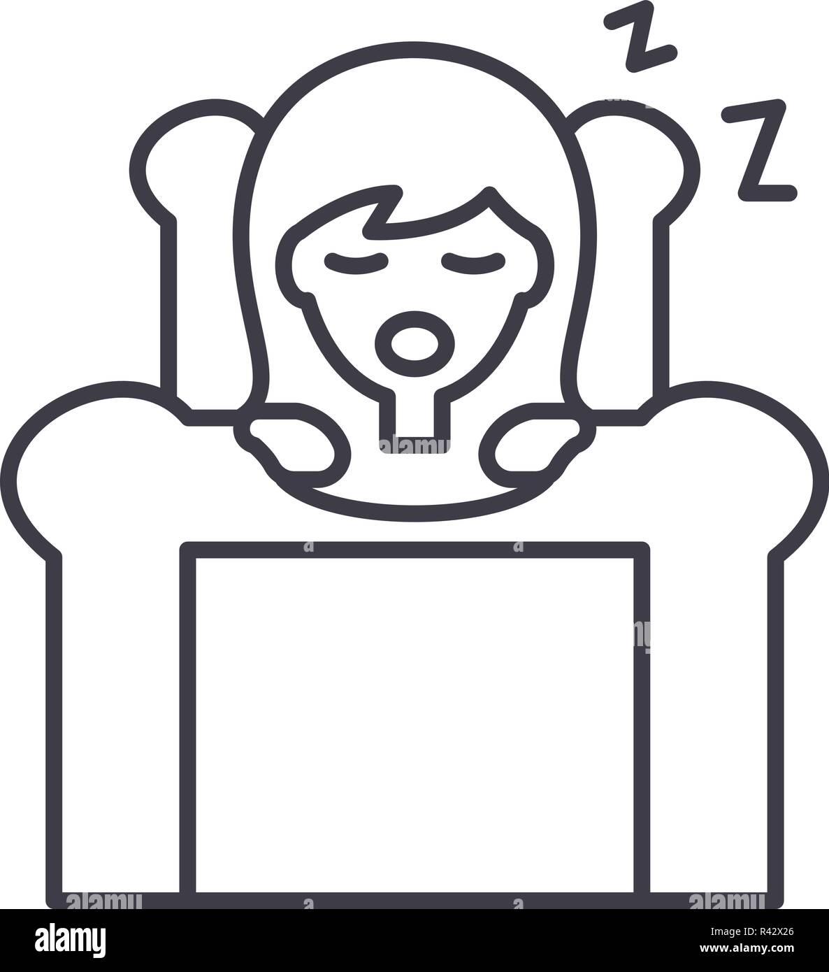 Deep Sleep Line Icon Concept Deep Sleep Vector Linear Illustration