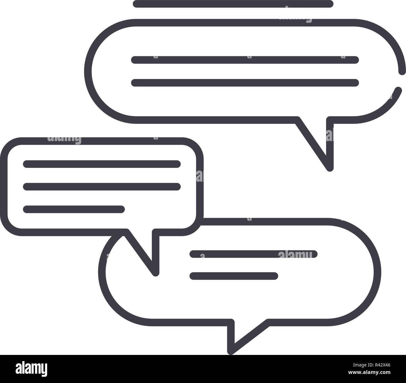 Discussion line icon concept. Discussion vector linear illustration ...