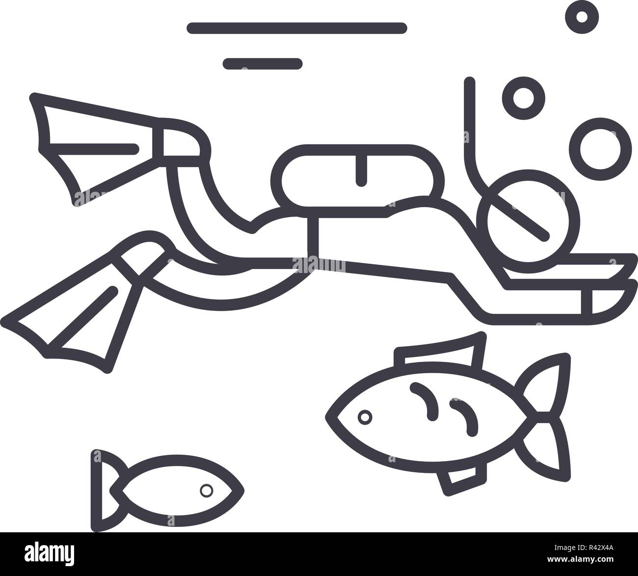 Fishing line icon concept. Fishing vector linear illustration, sign, symbol  Stock Vector Image & Art - Alamy