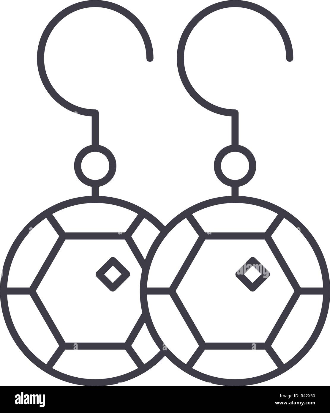 Earring line icon concept. Earring vector linear illustration, symbol ...