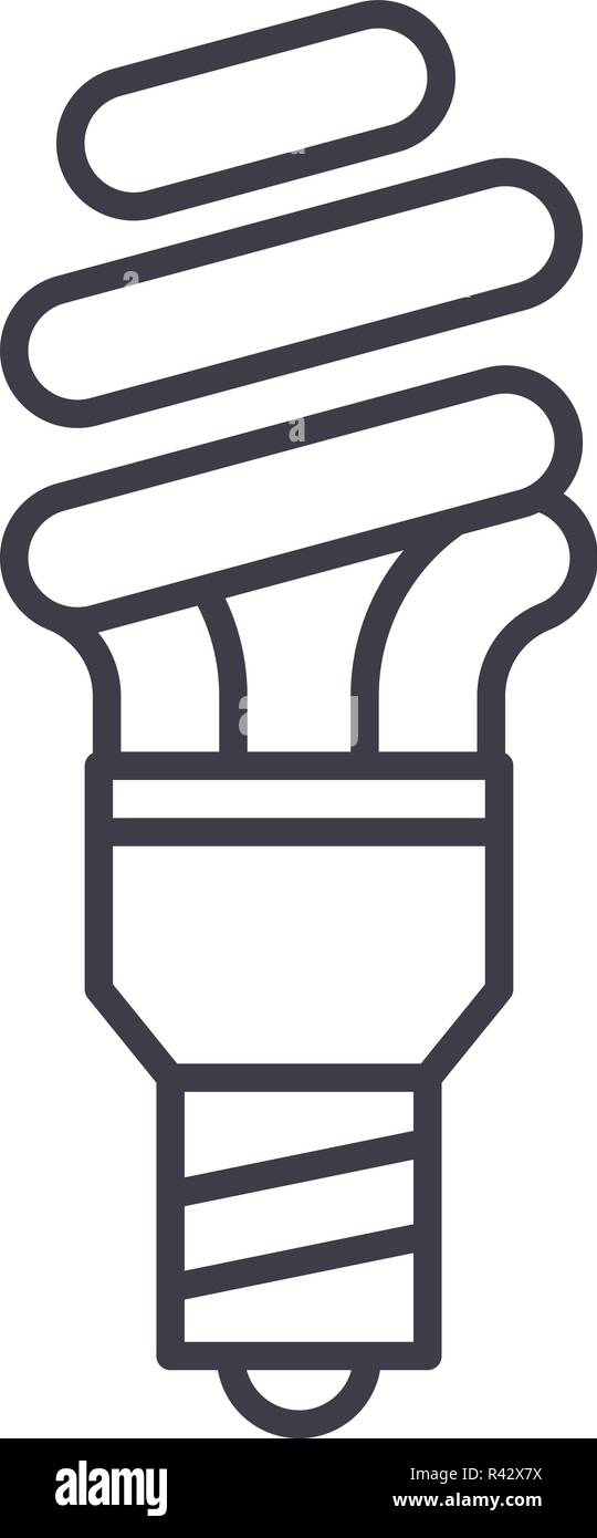 Energy saving line icon concept. Energy saving vector linear ...