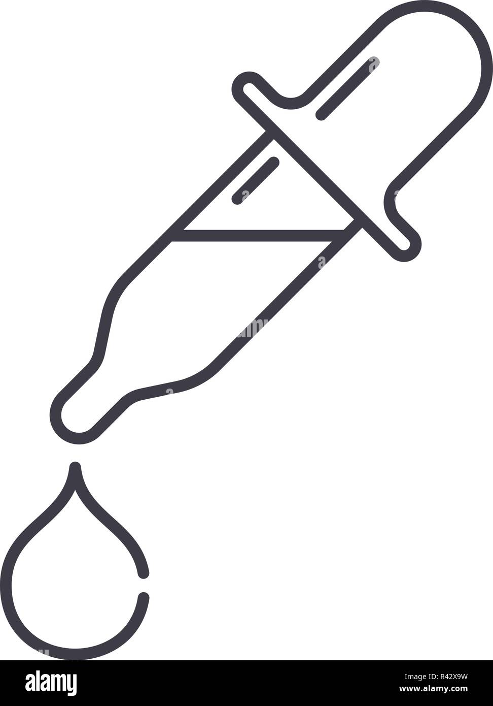 Eye drops line icon concept. Eye drops vector linear illustration ...