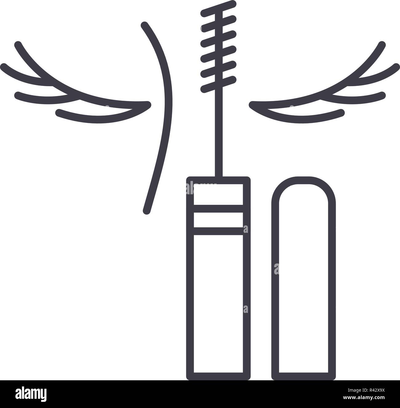 Eye makeup line icon concept. Eye makeup vector linear illustration