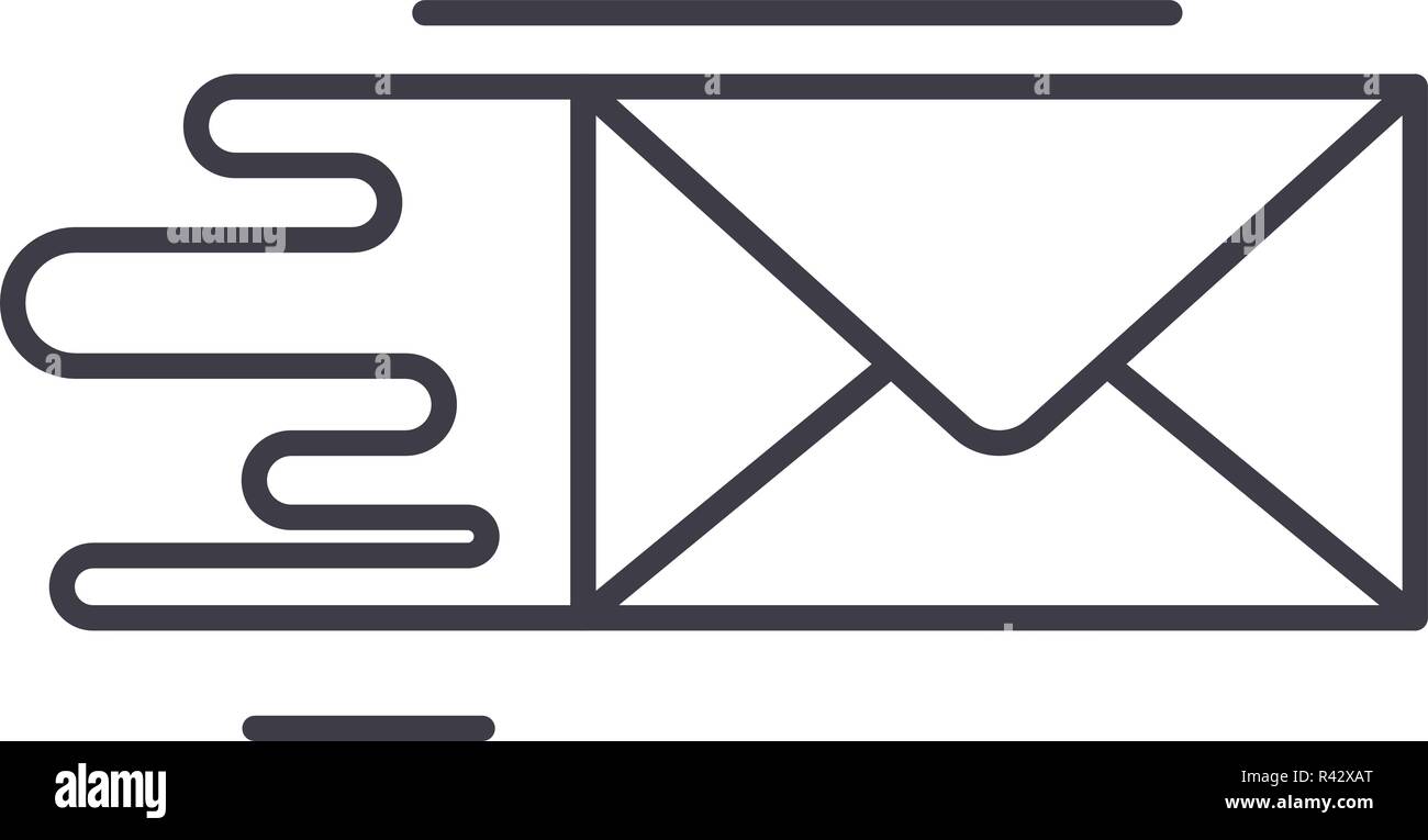 Fast delivery line icon concept. Fast delivery vector linear ...