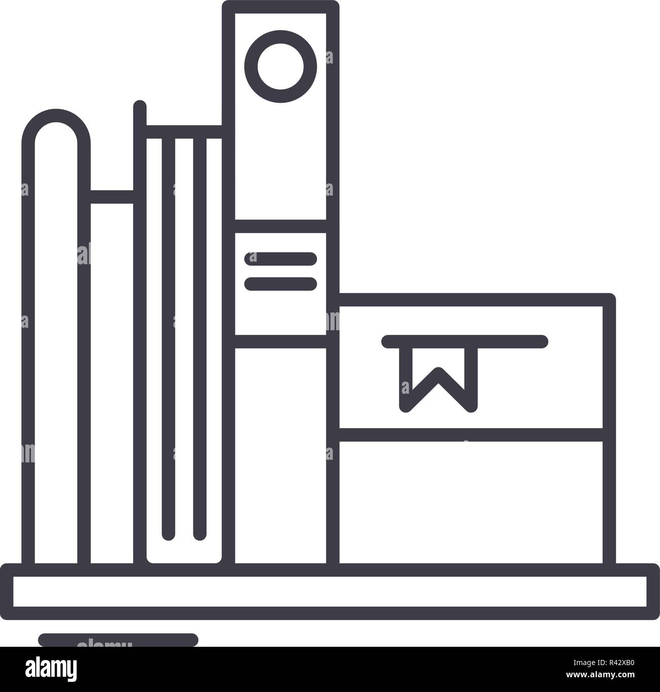 Favorite books line icon concept. Favorite books vector linear ...