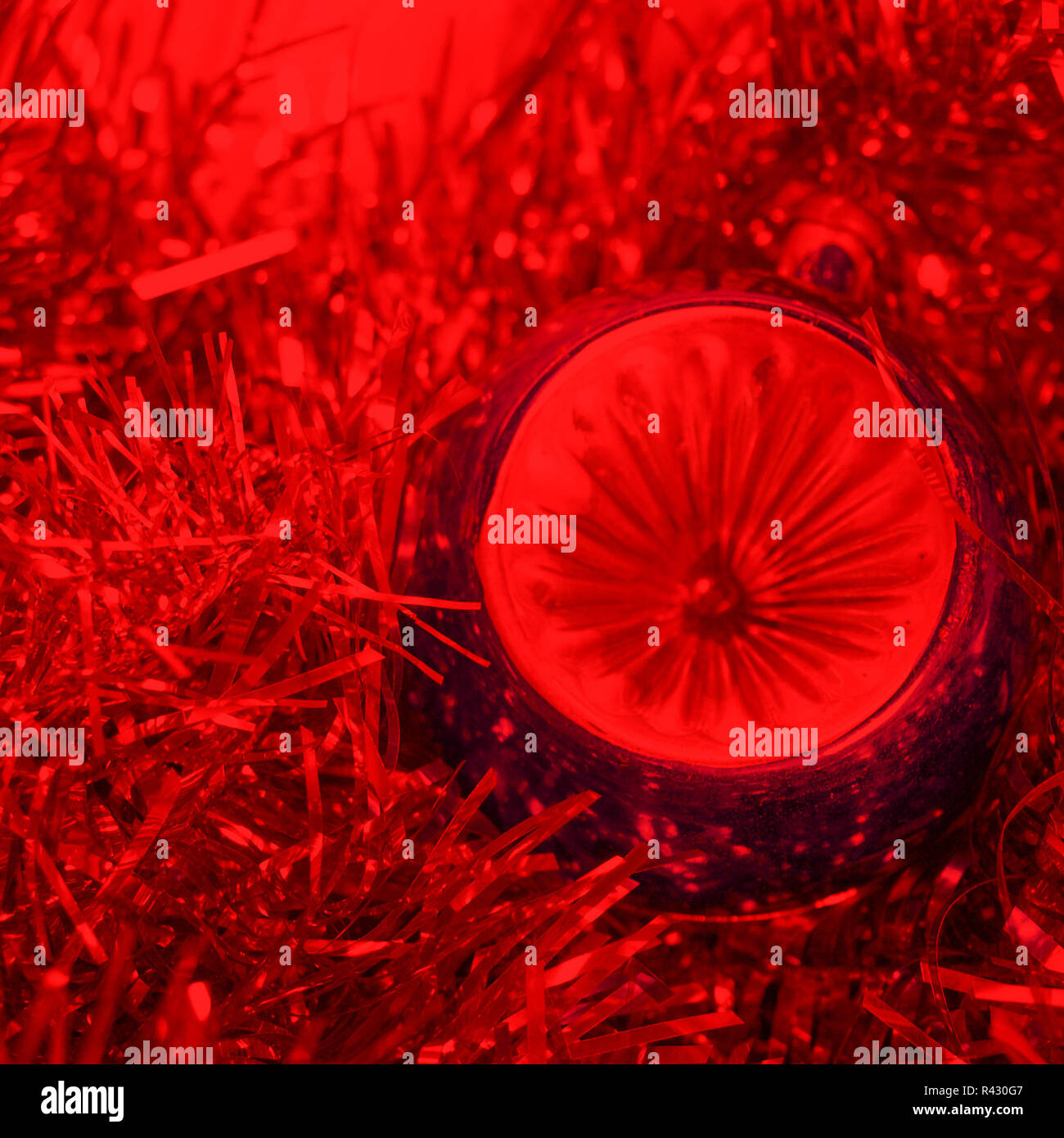 Christmas bauble and tinsel Stock Photo Alamy