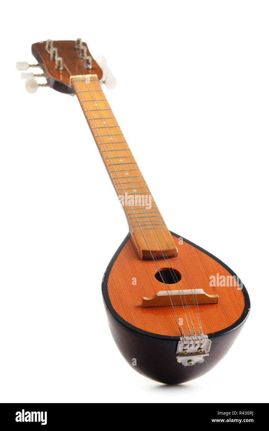 Greek musical instrument bouzouki isolated on white Stock Photo Alamy