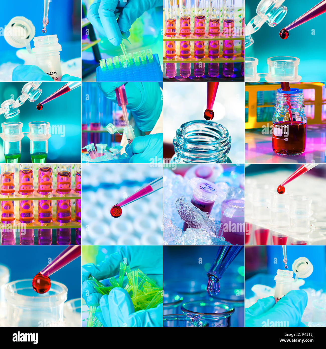 working in microbiological laboratory,medical research set Stock Photo