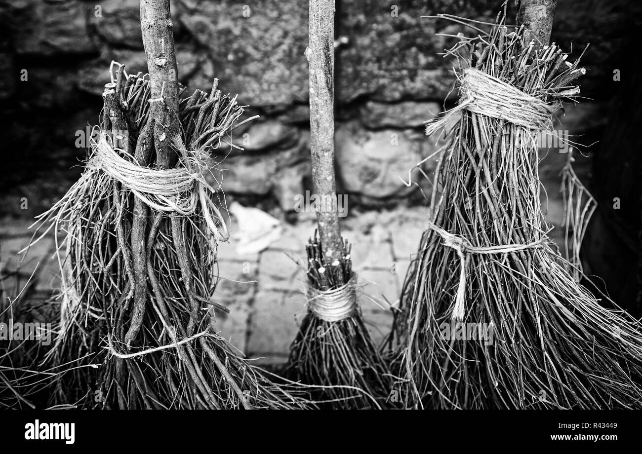 Brooms to sweep Black and White Stock Photos & Images Alamy