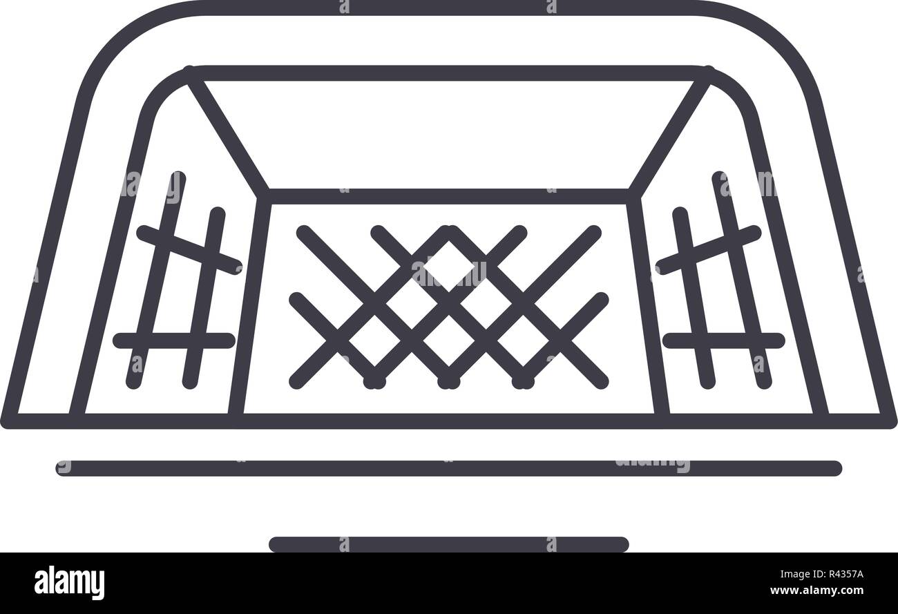 Foot gates line icon concept. Foot gates vector linear illustration ...