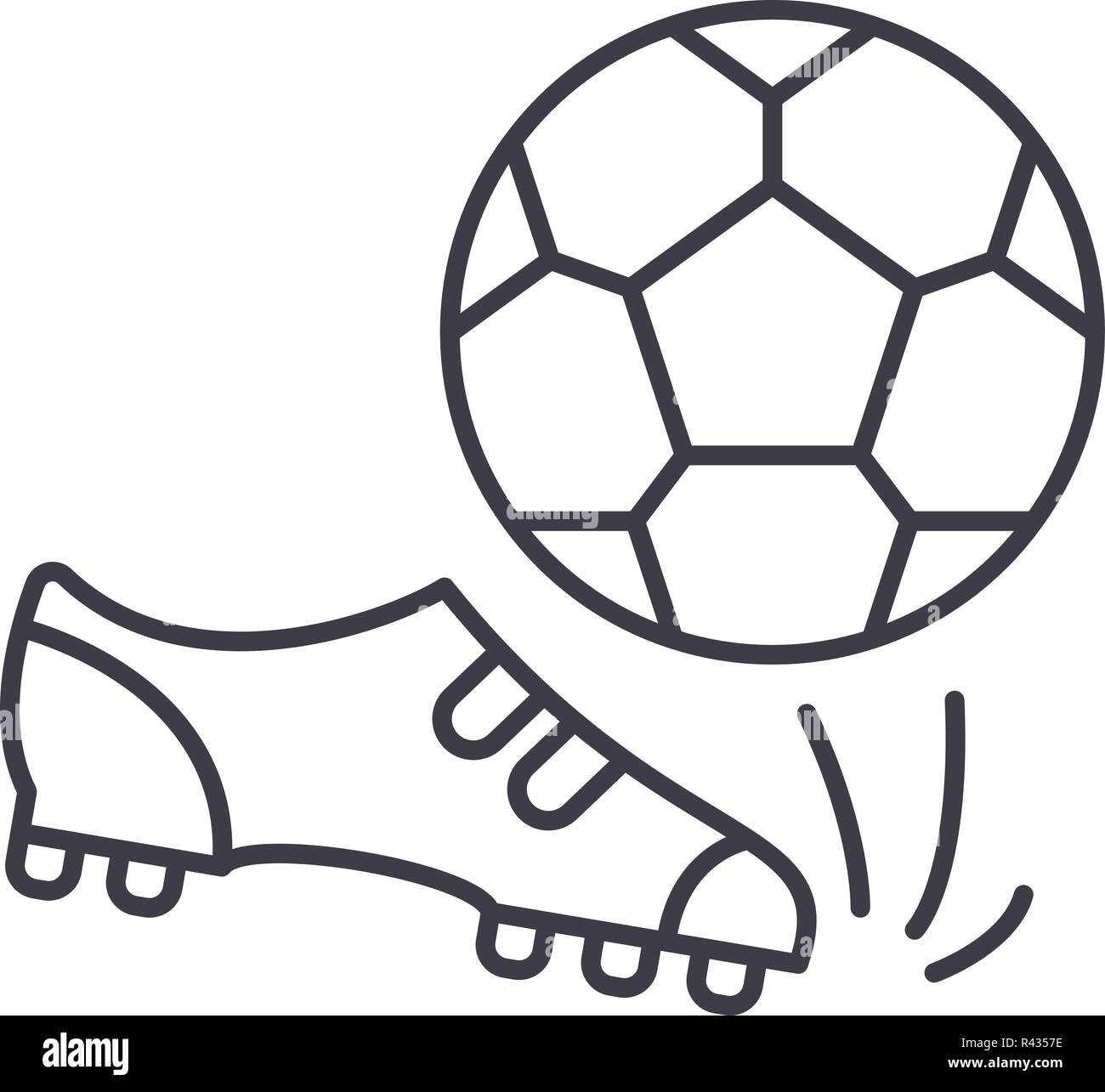 Football line icon concept. Football vector linear illustration, symbol