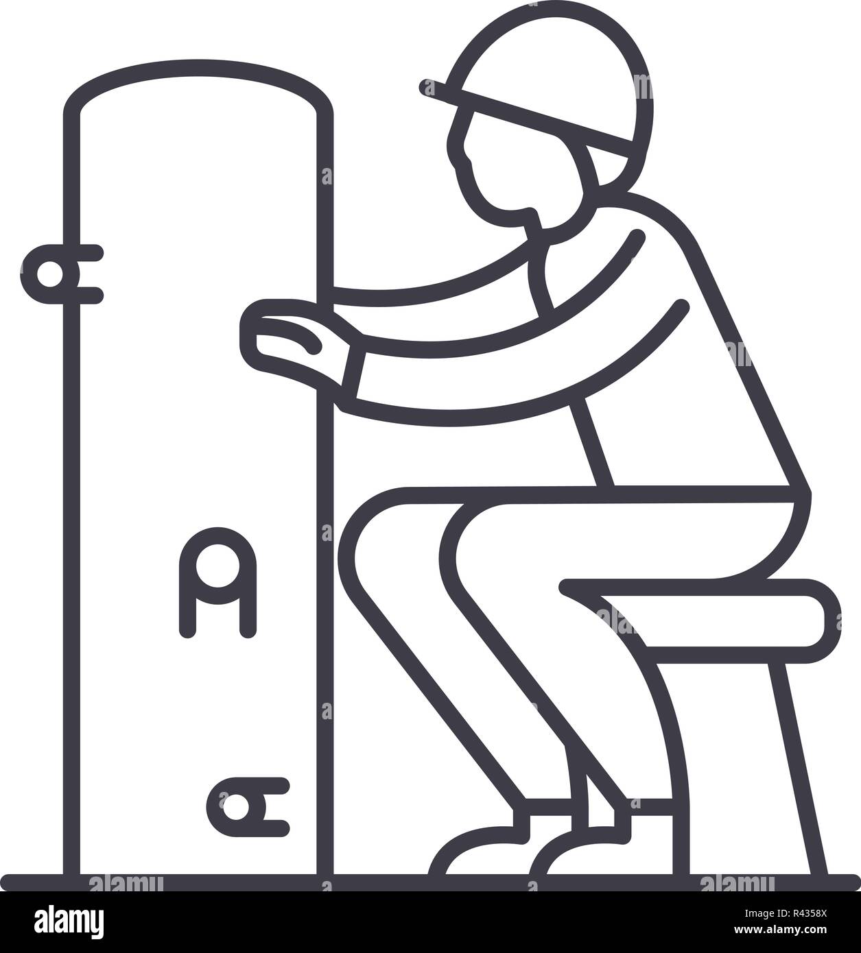 Foreman line icon concept. Foreman vector linear illustration, symbol ...