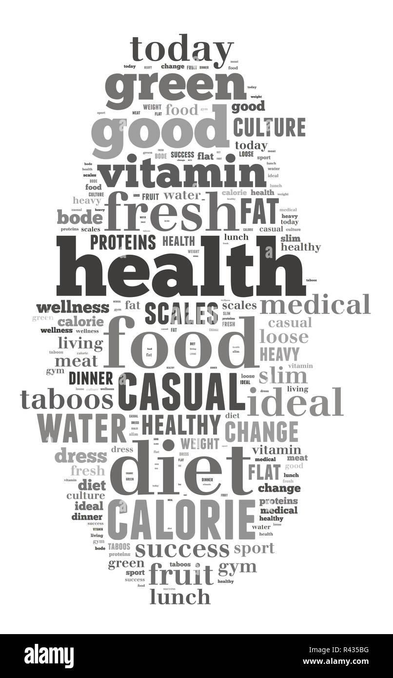 Health and diet word cloud concept Stock Photo