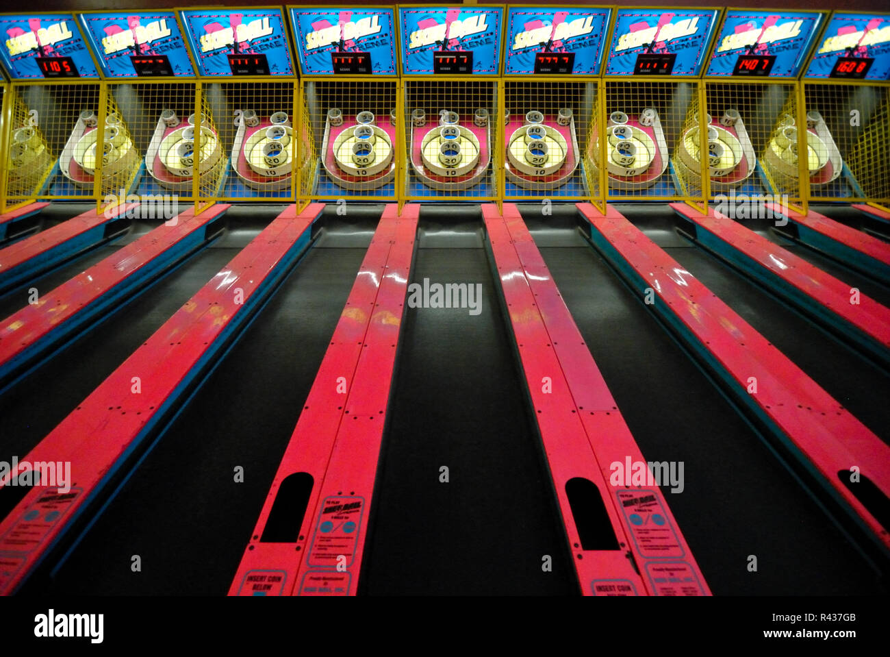 Skee Ball games in amusement arcade at Kennywood Park, Pittsburgh