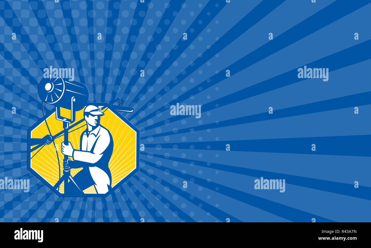 Business card Electrical Lighting Technician Crew Spotlight Stock Photo