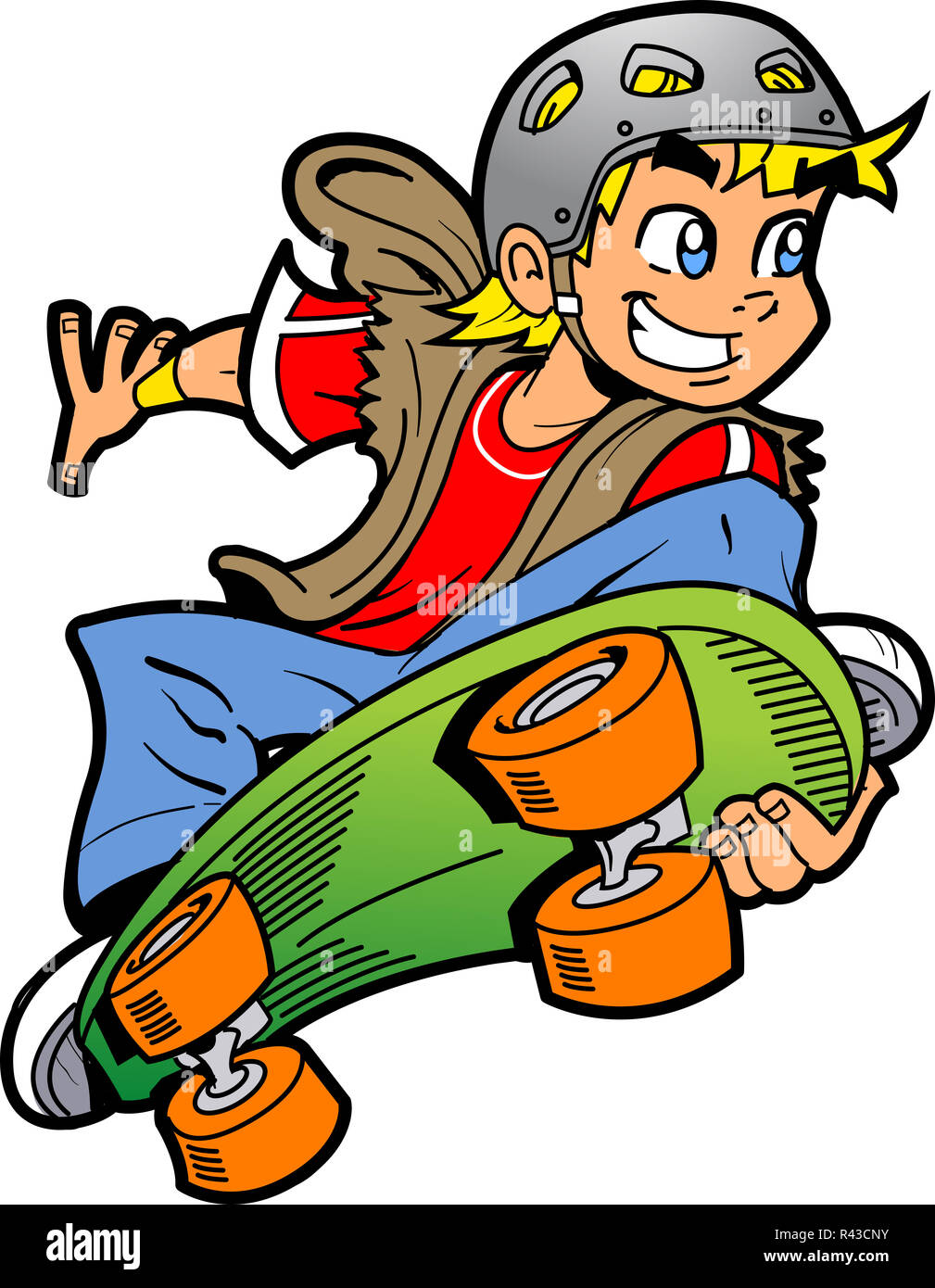 Boy Doing Skateboard Jump Stock Photo Alamy