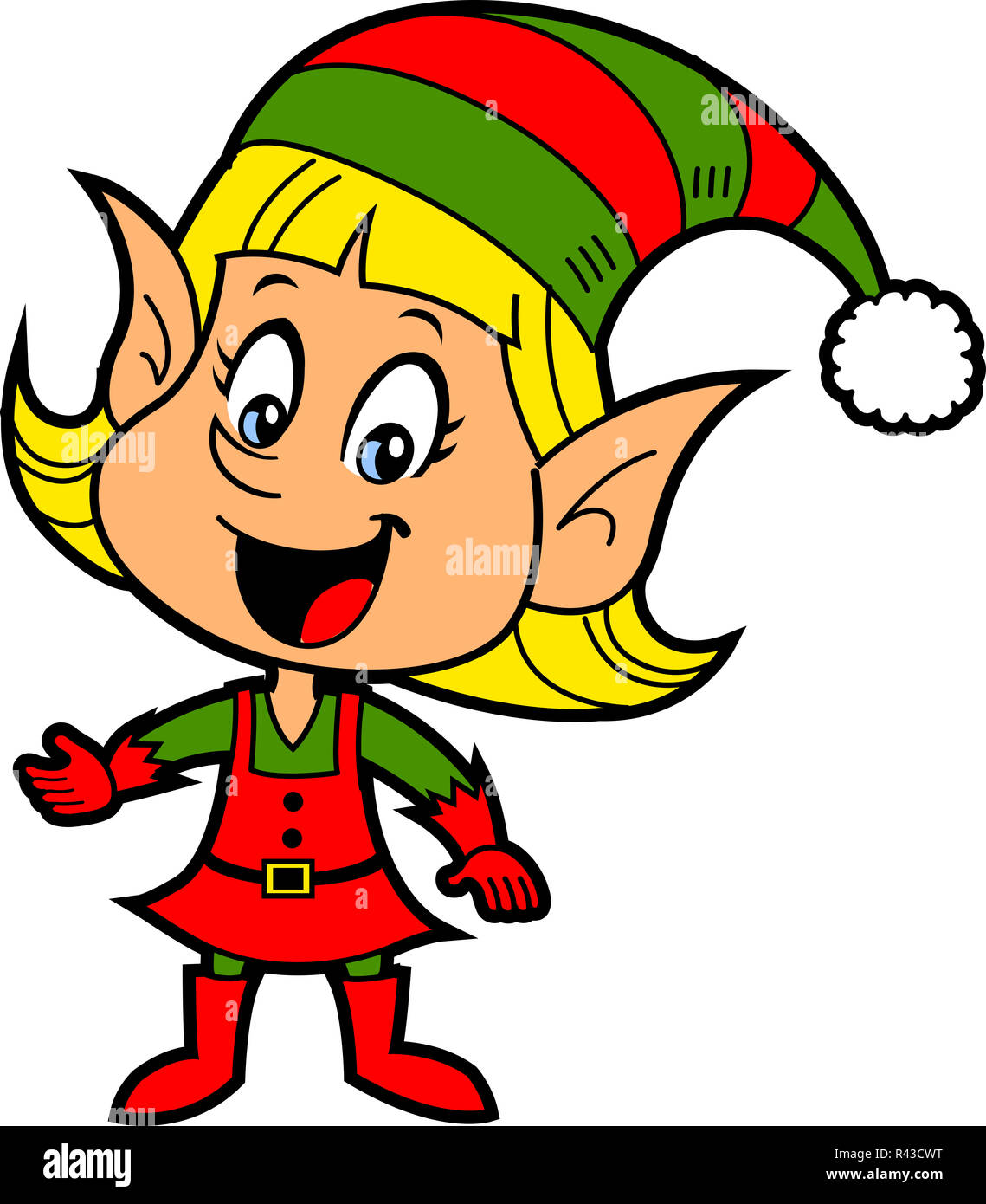 Girl Christmas Elf Stock Photo