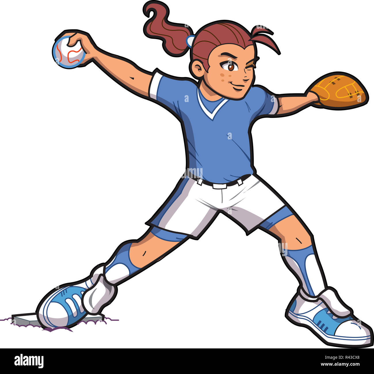 Girl Softball Pitcher Stock Photo - Alamy