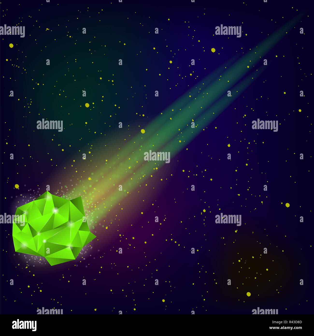 Green Falling Meteor Stock Photo Alamy