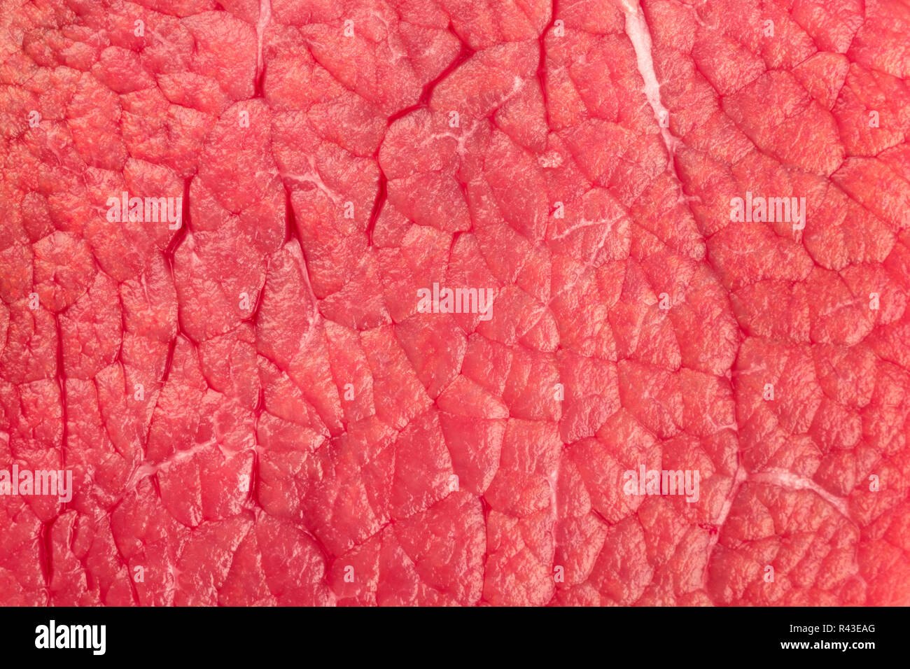 An overhead photo of meat texture, raw cut, also called eye round beef Stock Photo Alamy