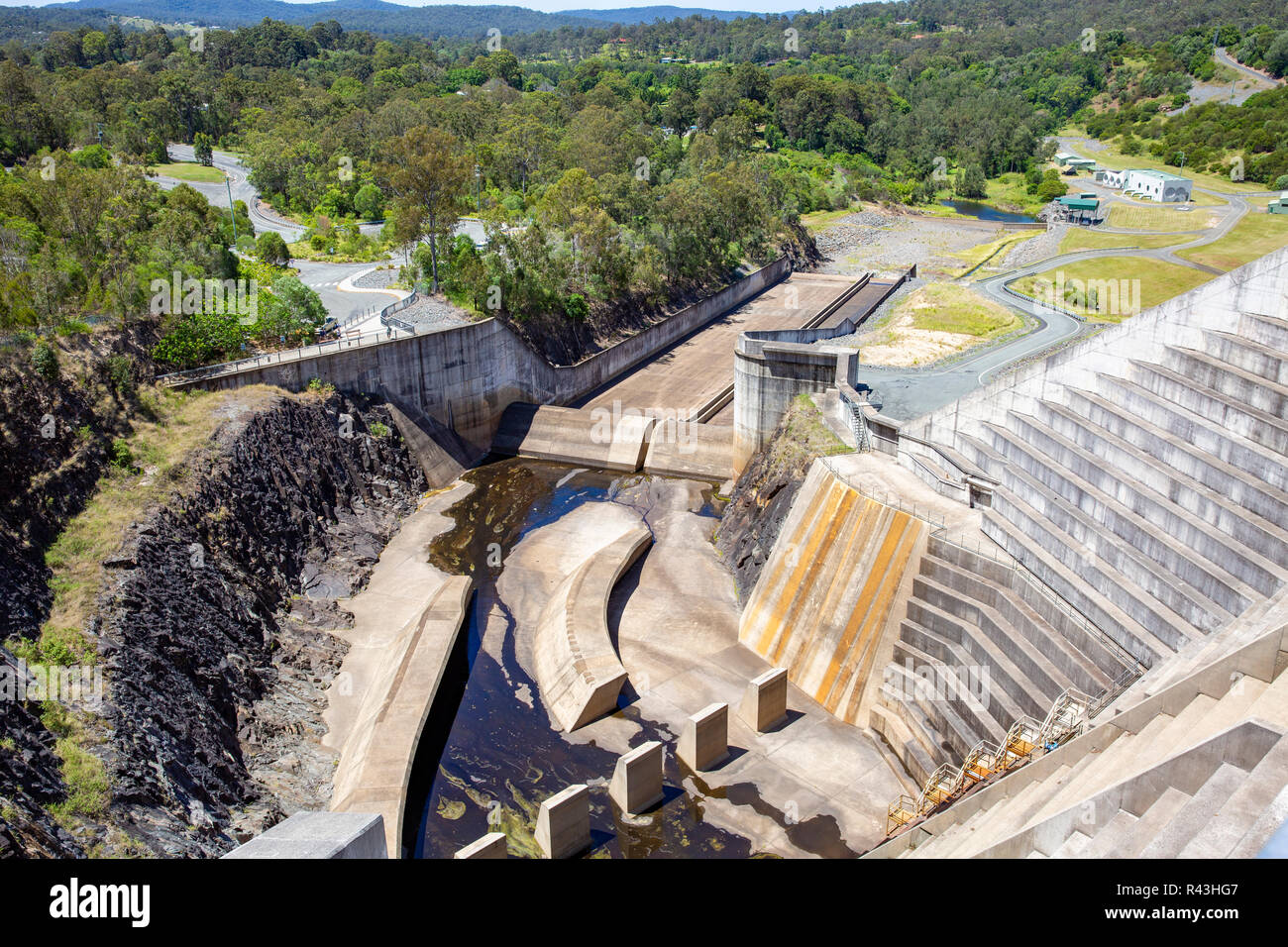 Hinze water dam in the Gold coast hinterland controls potable water supply to Gold coast residents,Queensland,Australia Stock Photo