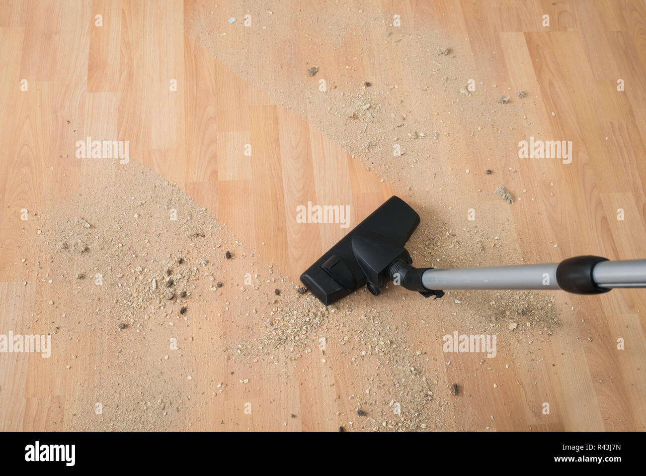 Janitor Cleaning Floor With Vacuum Cleaner Stock Photo Alamy
