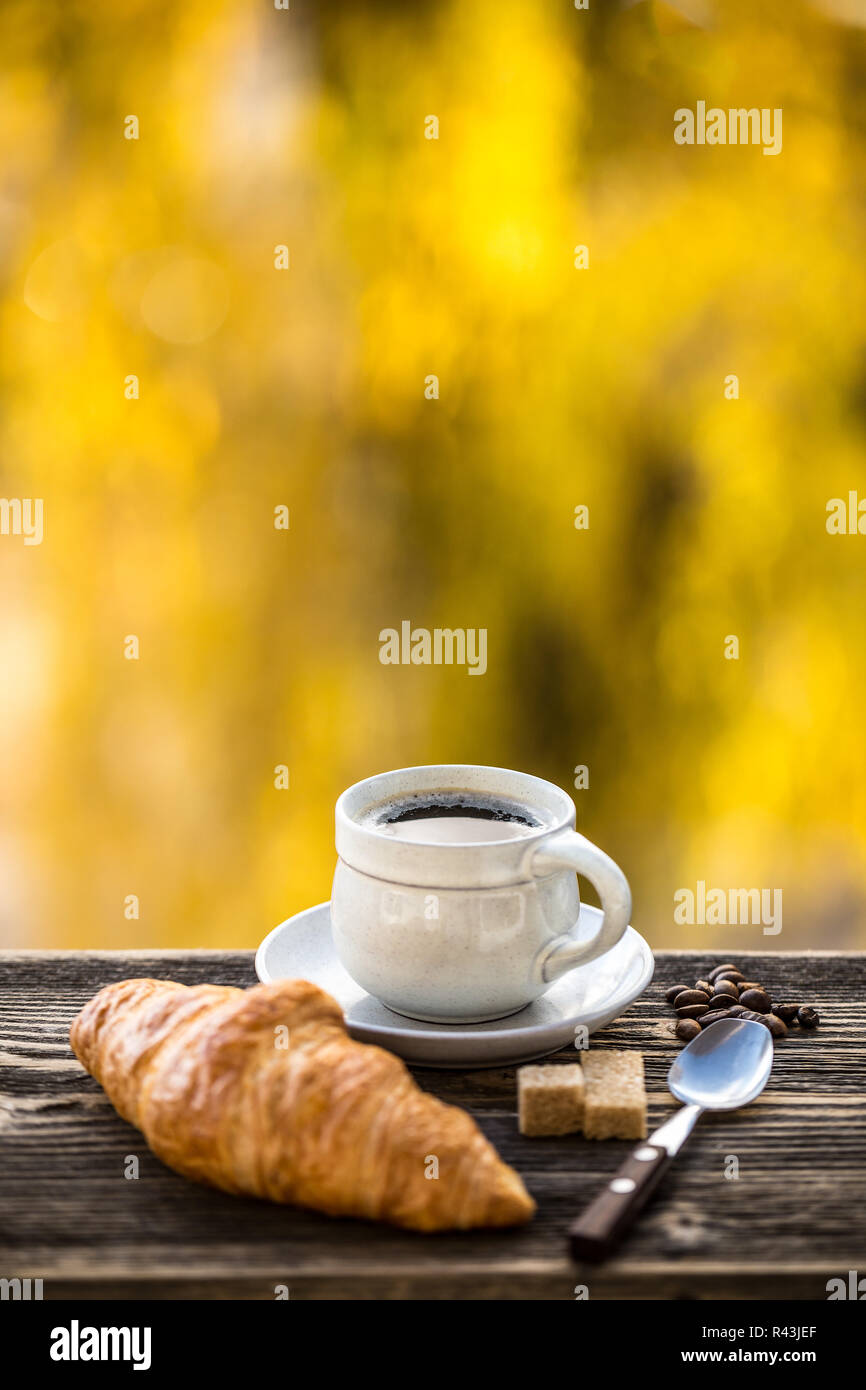 Coffee and croissant Stock Photo Alamy