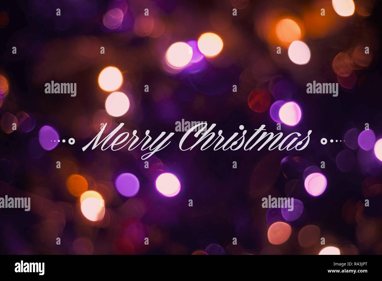 Merry christmas bokeh lights greeting card design Stock Photo - Alamy