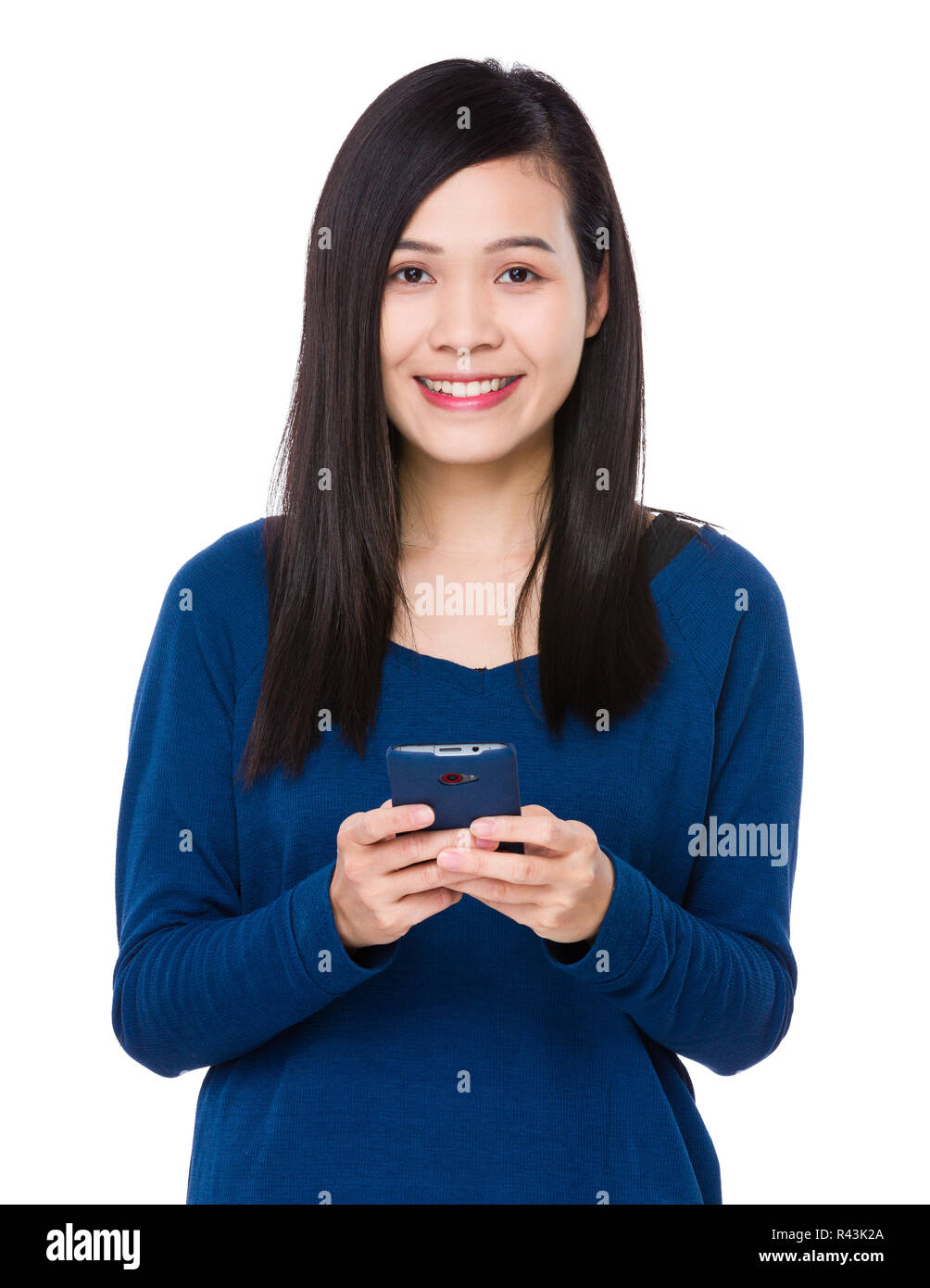 Asian woman use of the mobile phone Stock Photo - Alamy