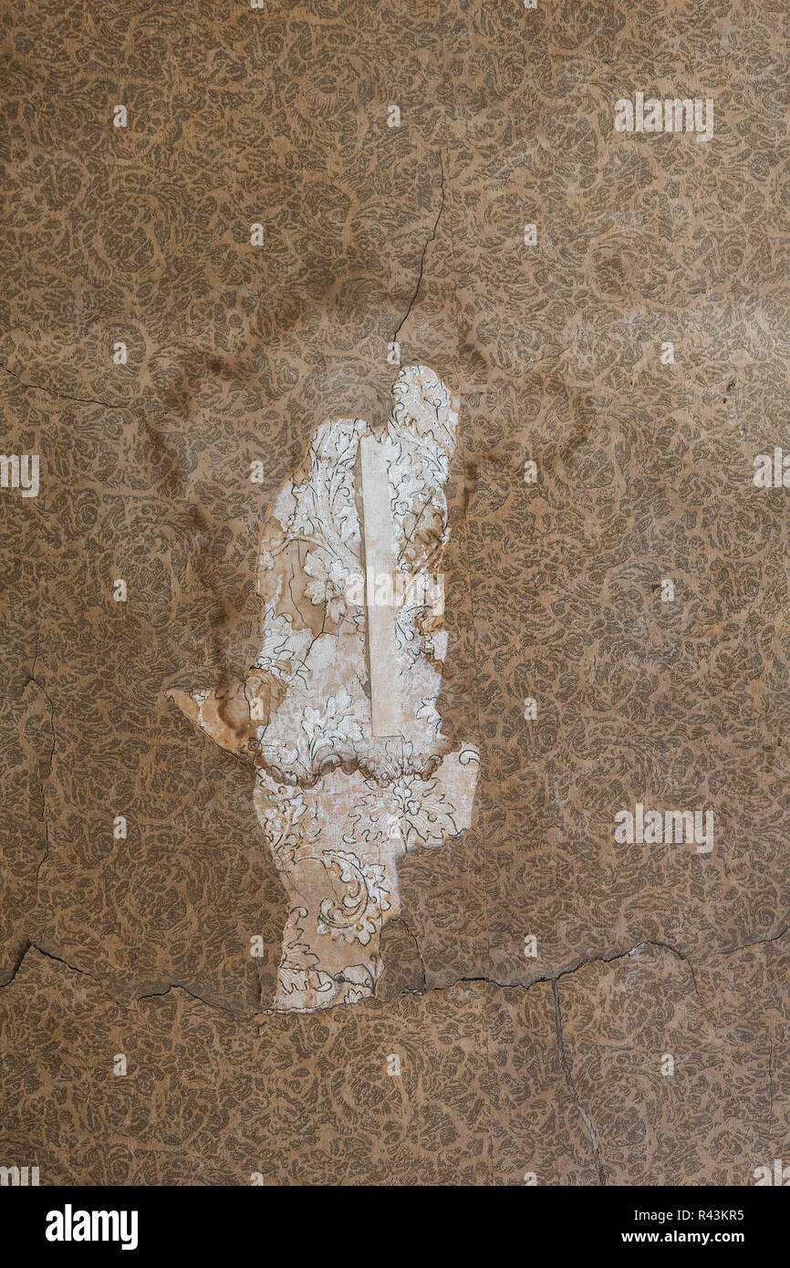 Water Damaged Vintage Wallpaper Stock Photo Alamy