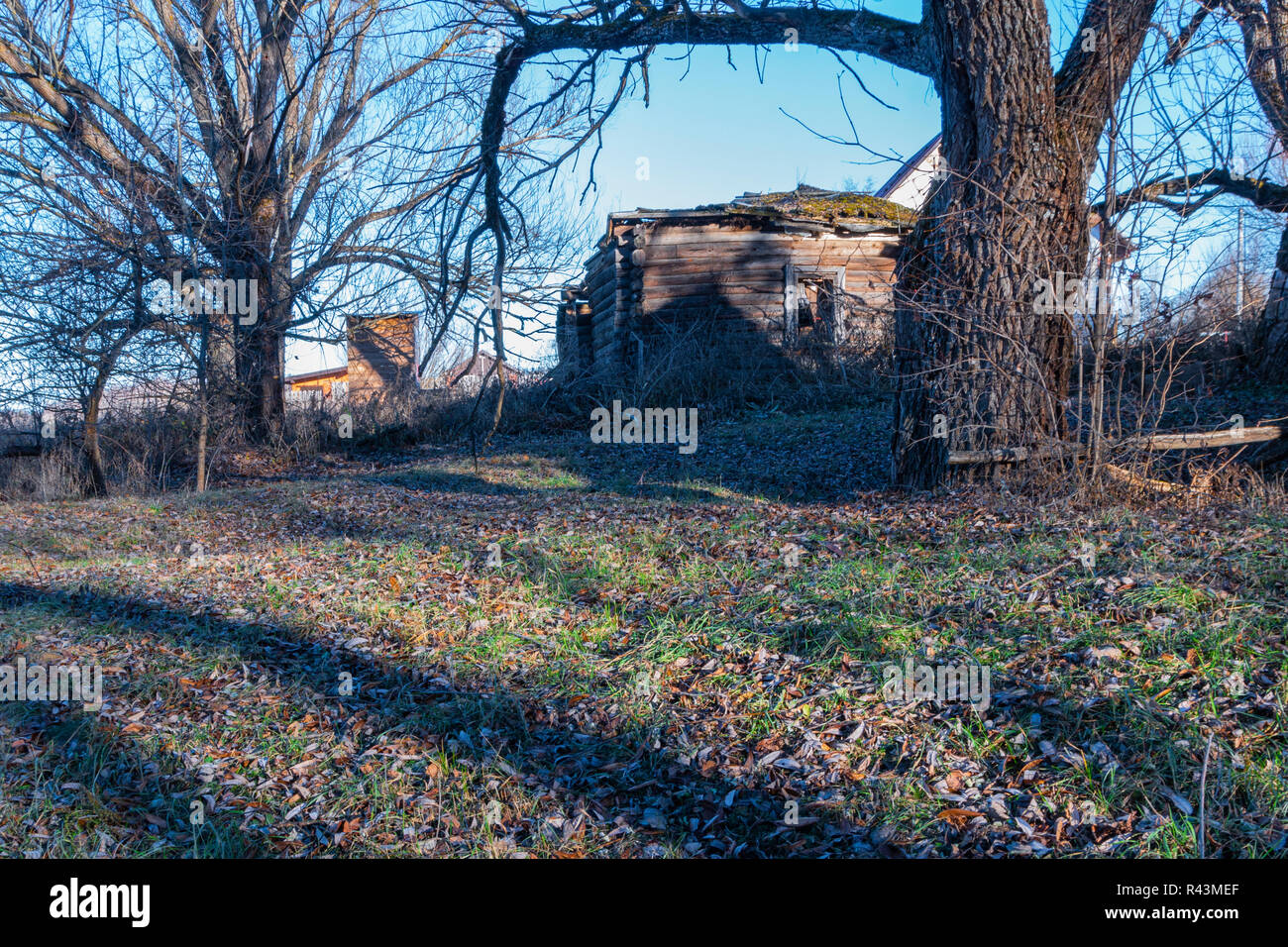 Abandoned village house. Russia Kaluga region Stock Photo