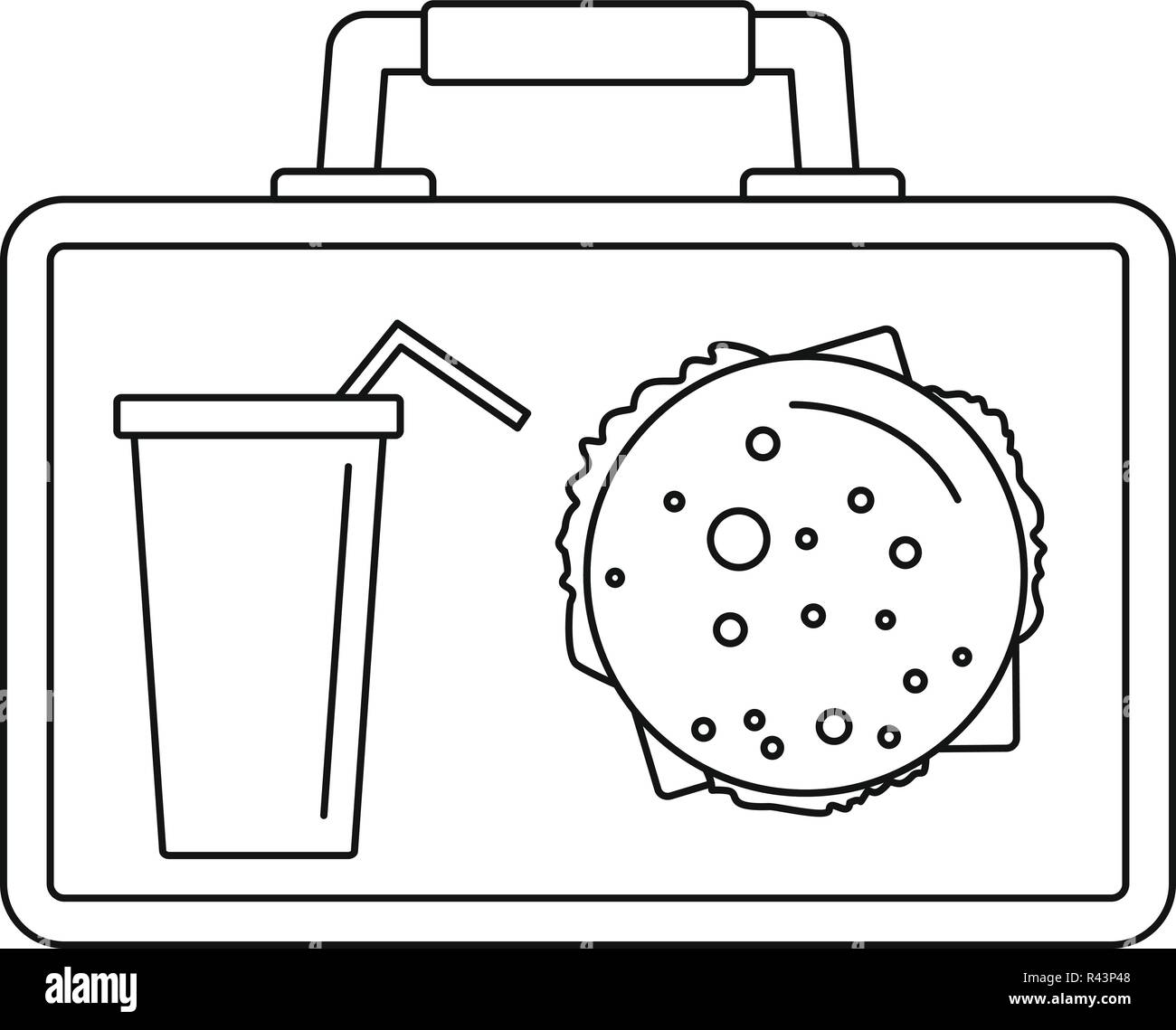 Lunch bag icon. Outline illustration of lunch bag vector icon for web