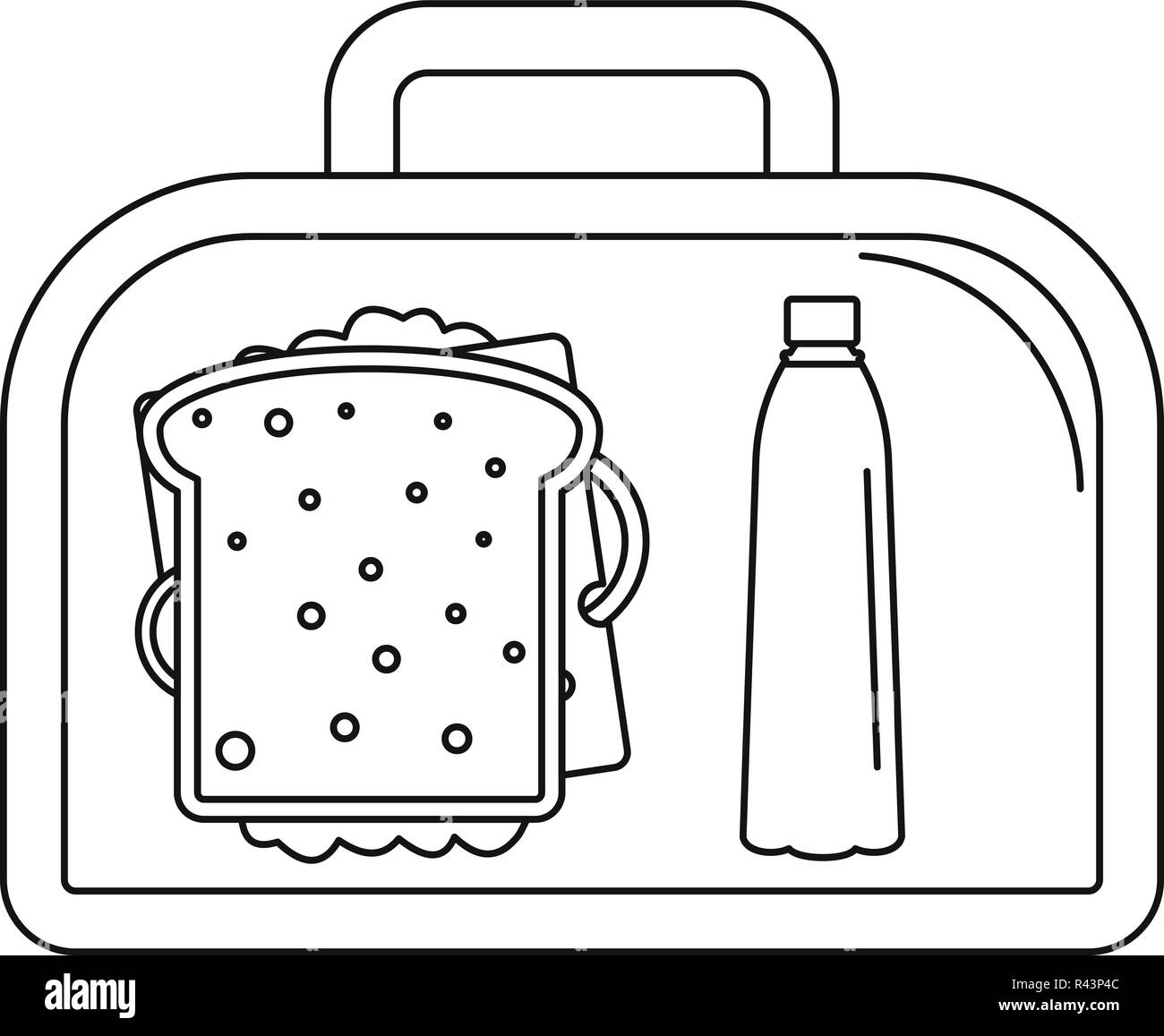 Lunch sandwich box icon. Outline illustration of lunch sandwich box vector  icon for web design isolated on white background Stock Vector Image & Art -  Alamy