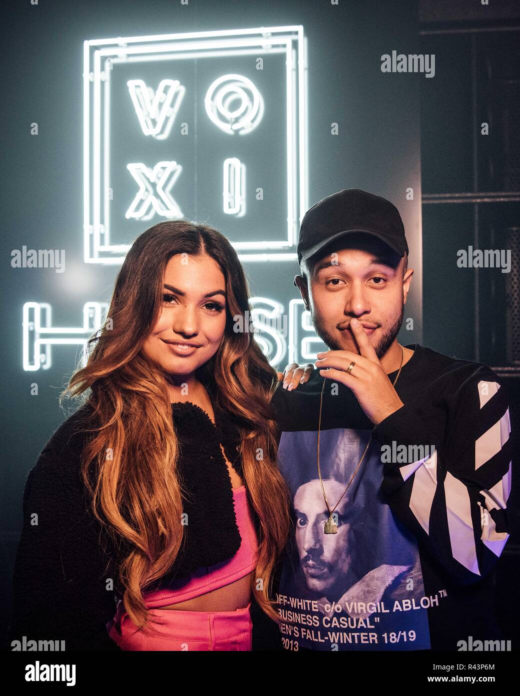 Mabel and Jax Jones attend the launch event of VOXI x Phones, at Studio