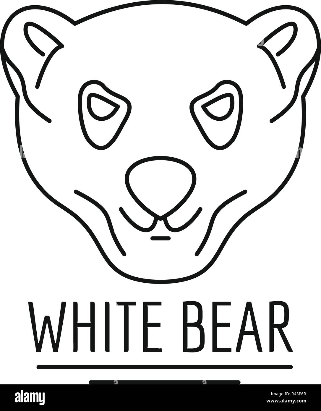 White bears logo. Outline illustration of white bears vector logo for web design isolated on white background Stock Vector