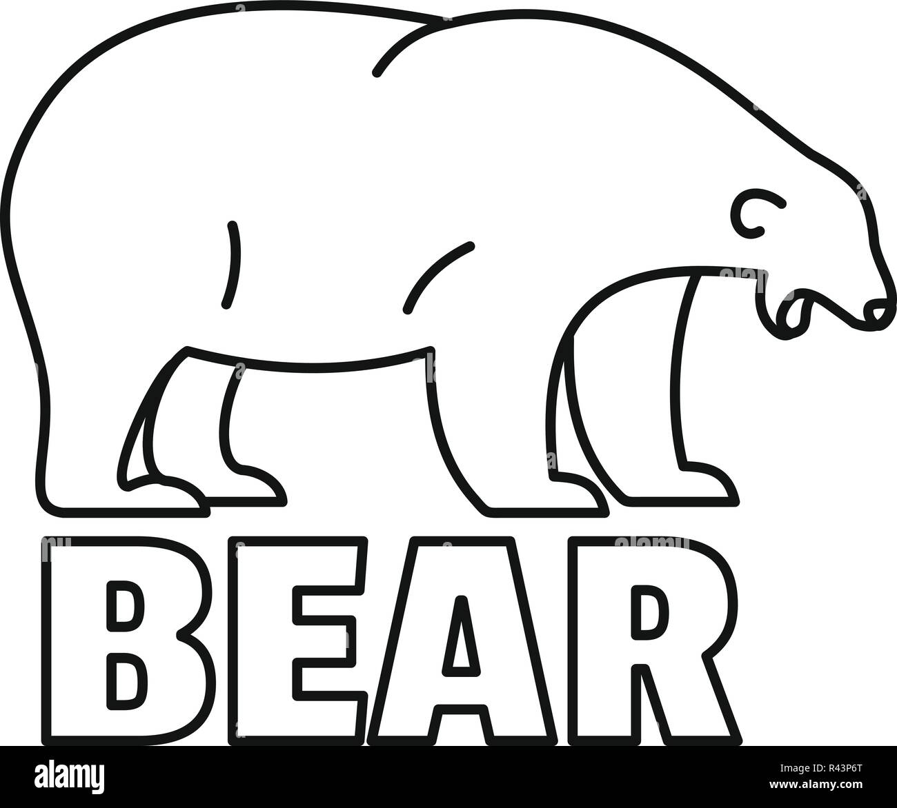 Polar bear tears logo. Outline illustration of polar bear tears vector