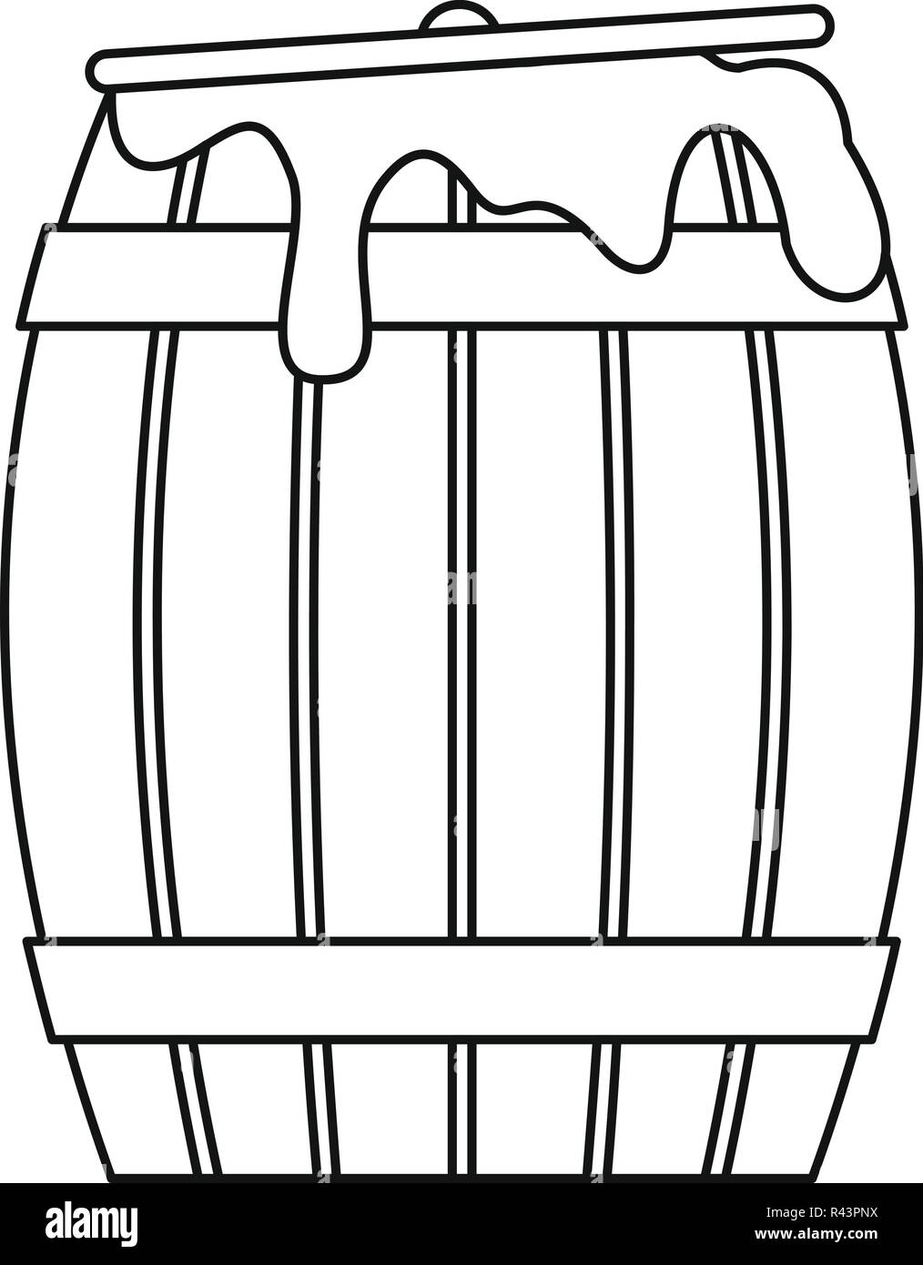 Honey barrel icon. Outline illustration of honey barrel vector icon for web design isolated on white background Stock Vector