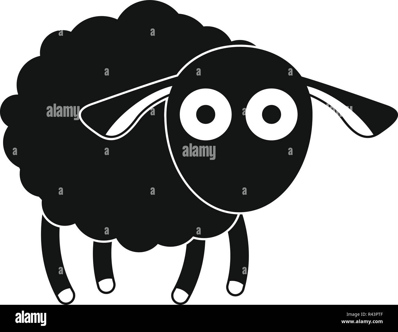 Shocked sheep icon. Simple illustration of shocked sheep vector icon ...