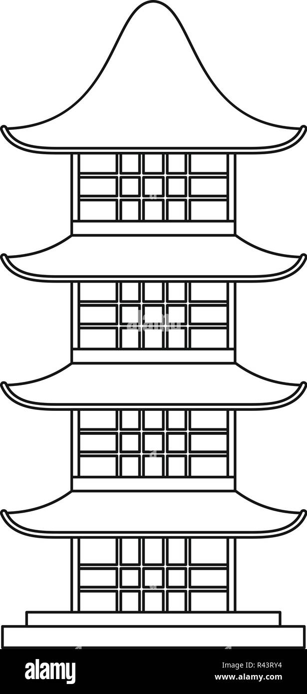 Japan temple icon. Outline illustration of japan temple vector icon for web design isolated on white background Stock Vector